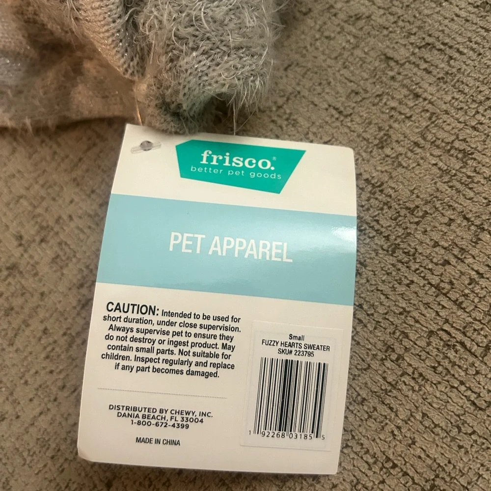Dog sweater fuzzy hearts